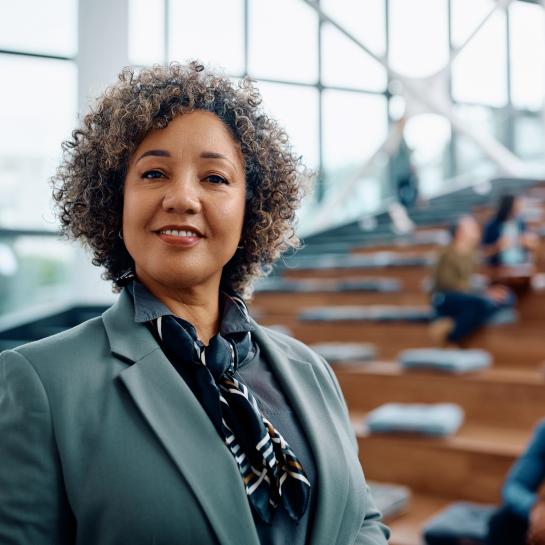 Smiling female business leader