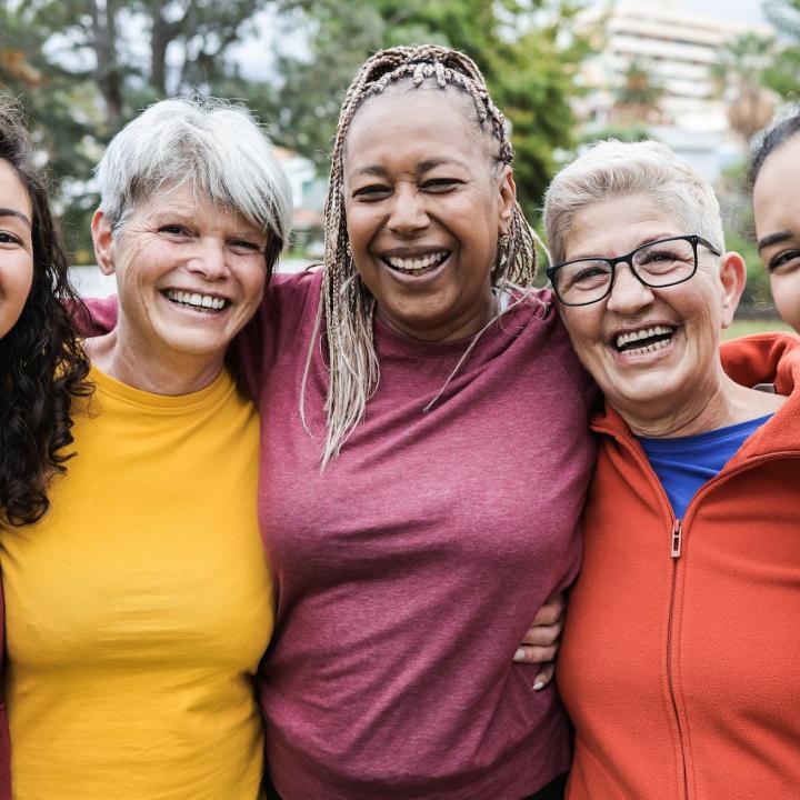 Smiling senior women