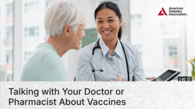 A woman talking with a patient.