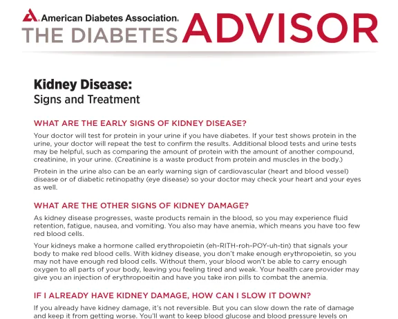 kidney disease signs and treatment