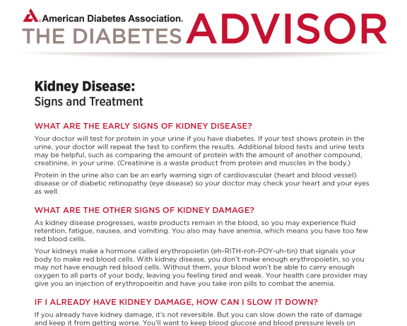 kidney disease signs and treatment