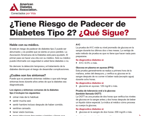 Diabetes Symptoms and Tests for Diagnosis spanish