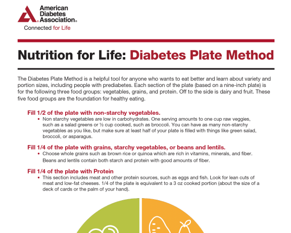 Nutrition for life diabetes plate method