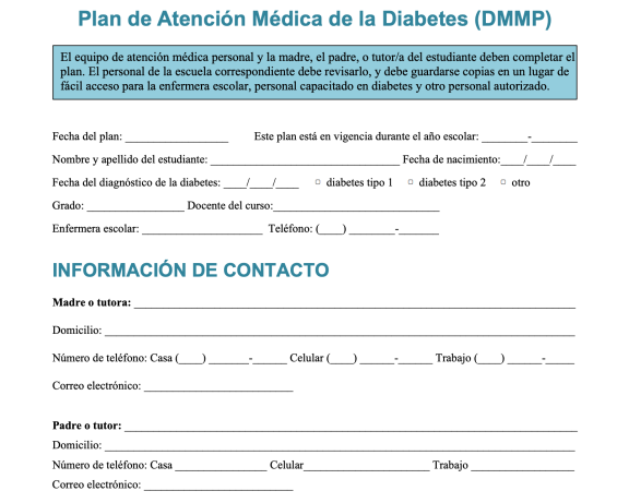 Plan de atencion medica de la diabetes (DMMP)