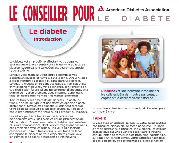 Diabetes an introduction in French