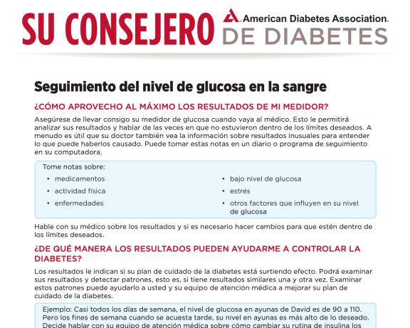 Su consejero de diabetes seguimiento del nivel de glucose en la sangre