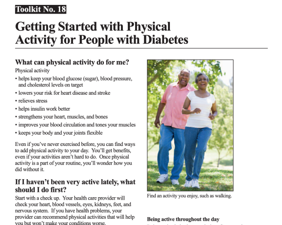 Getting started with physical activity for people with diabetes