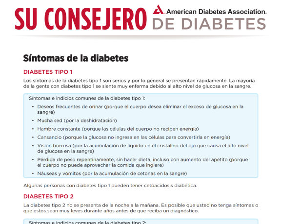 Diabetes symptoms in Spanish