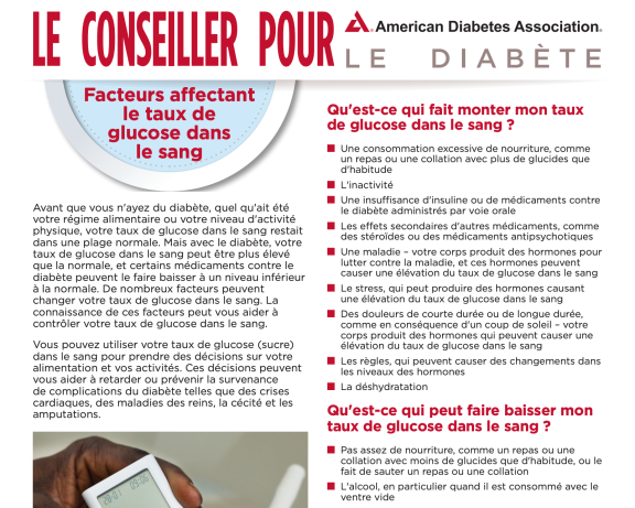 Factors affecting blood glucose in Frenchy