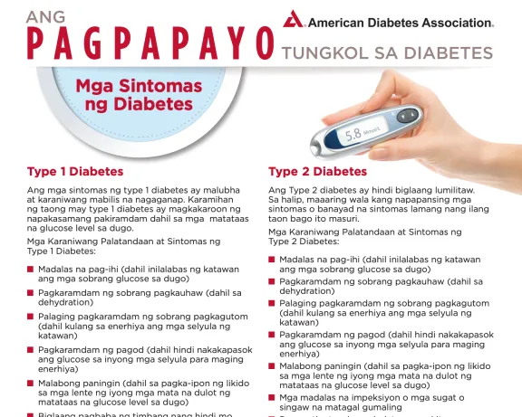 Diabetes Symptoms in Tagalog