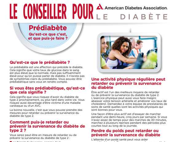 Prediabetes What Is It and What Can I Do? in French