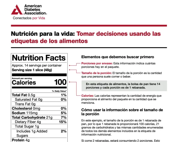 Nutricion para lavida: Tomar decisiones usando las etiquetas de los alimentos