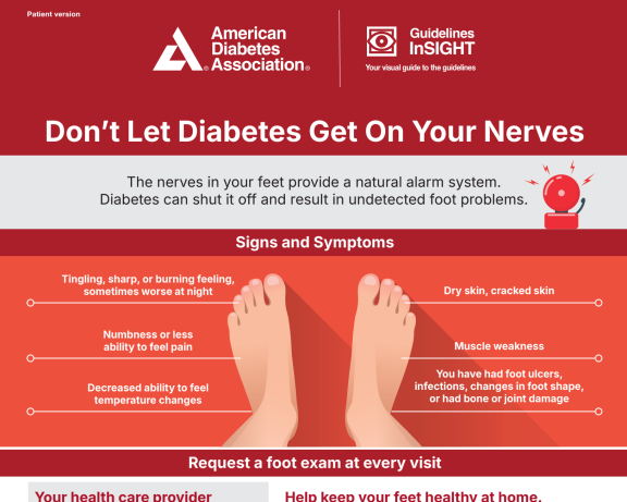 Don't let diabetes get on your nerves patient infographic