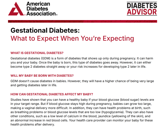 Gestational Diabetes: What to Expect When You’re Expecting