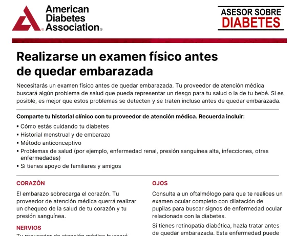 realizarse un examen fisico antes de quedar embarazada