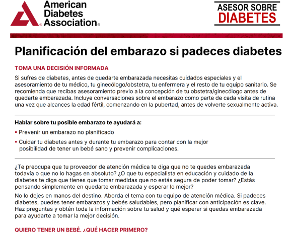 Planification del embarazo si padeces diabetes