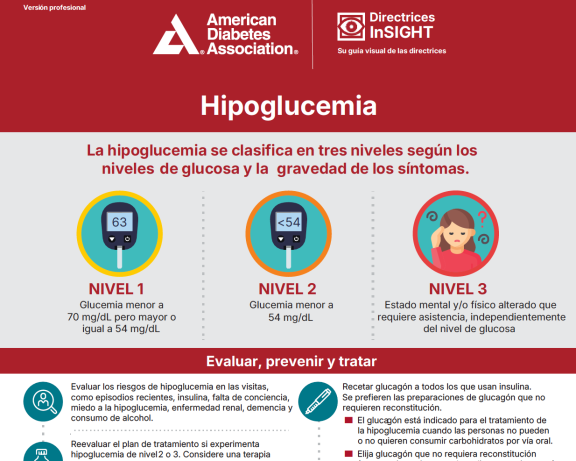 Hipoglucemia spanish infographic for health care providors