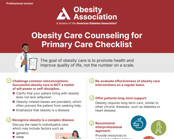 Obesity Care Counseling for Primary Care Checklist