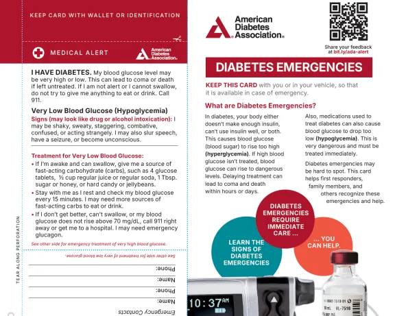 Medical Alert Tear Out cards