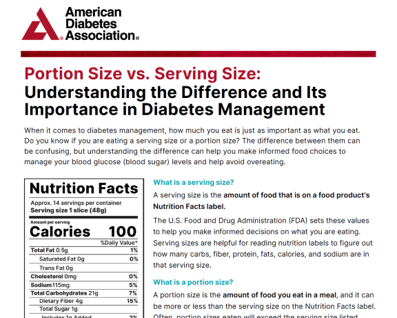 Portion Size vs. Serving Size: Understanding the Difference and Its Importance in Diabetes Management