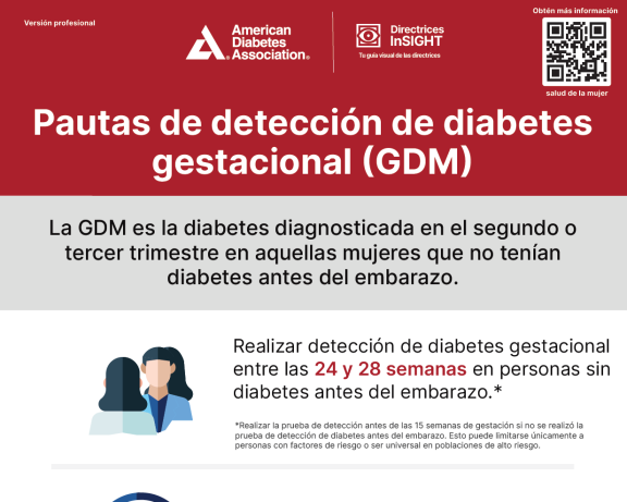 Pautas de detección de diabetes gestacional (GDM)—profesional