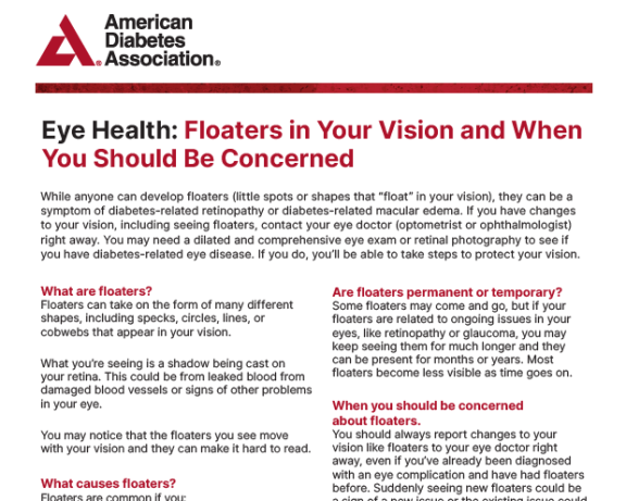Handout about eye floaters