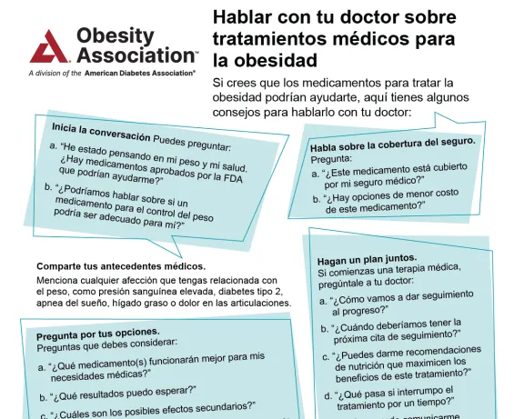 Hablar con tu doctor sobre tratamientos médicos para la obesidad