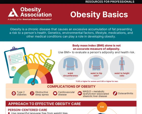 Obesity Basics health care professional infographic