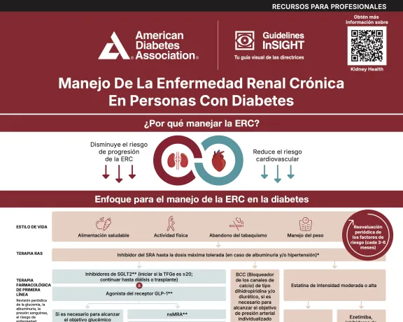 ADA graphic: Guide to chronic kidney disease management for people with diabetes.