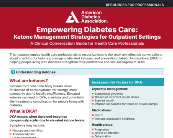 ADA "Empowering Diabetes Care: Ketone Management Strategies" guide for professionals.