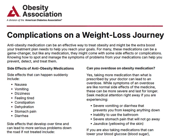 Complications on a weight-loss journey. Information on overcoming weight loss challenges.