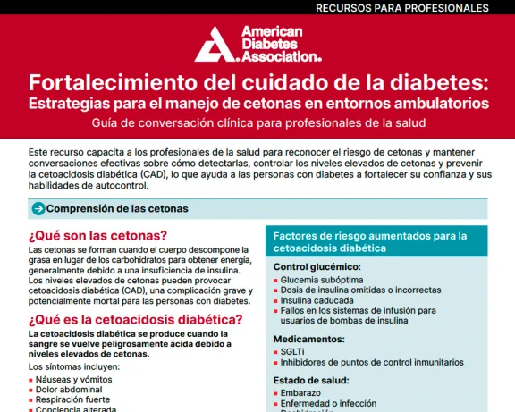 American Diabetes Association document: Ketone management strategies in diabetes care.