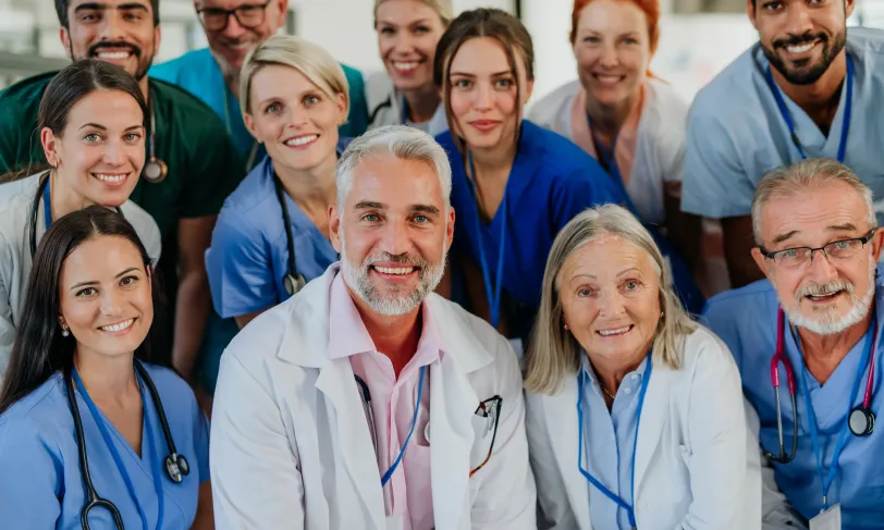 Smiling group of physicians