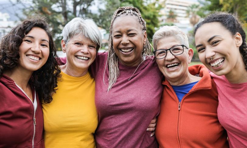 Smiling senior women