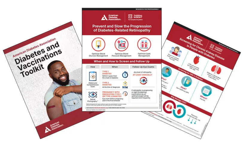 Healthcare provider resources on vaccinations, retinopathy, and chronic kidney disease