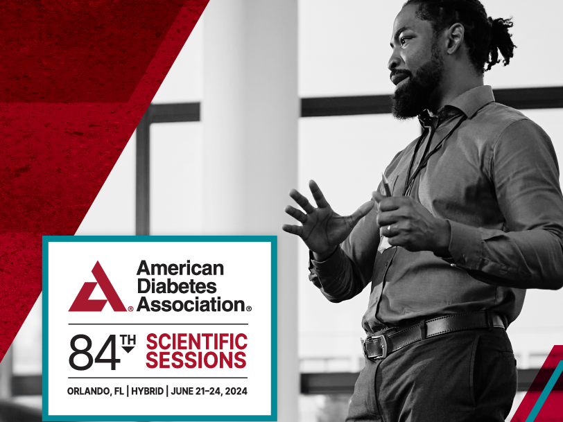 Man speaking to conference attendees american diabetes association 84th scientific sessions