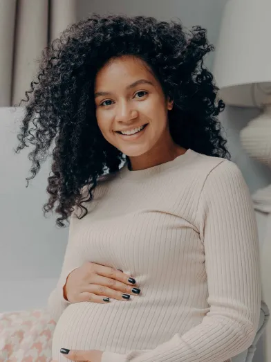 Smiling pregnant woman